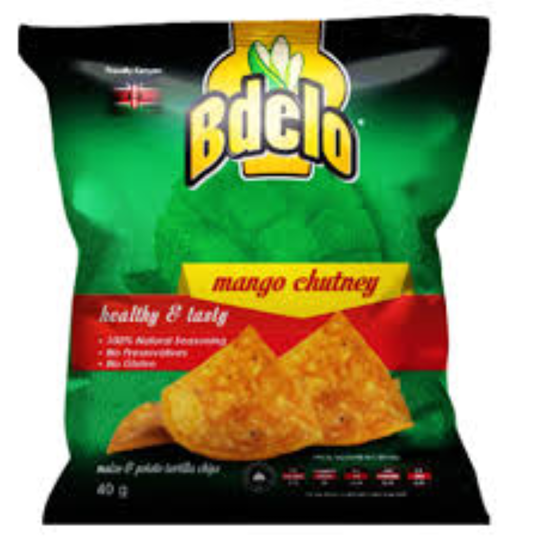 BDELO M & P TORTILLA CHIPS 40G MANGO CHUTNEY 40G
